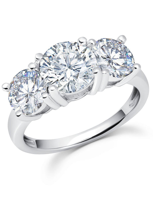 Classic Platinum Three Stone Ring