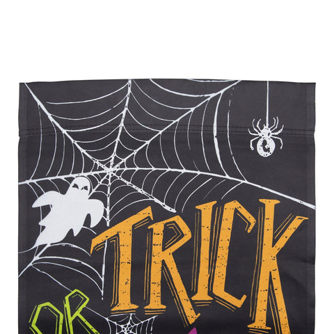 Spider Webs and Ghosts Trick or Treat Outdoor Garden Flag 28" X 40"