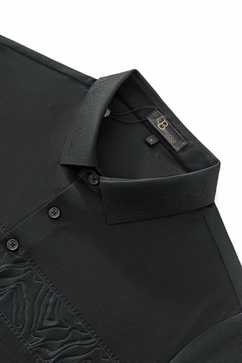  Barocco Shadowline Tech Polo BLACK - BLACK - Bonton