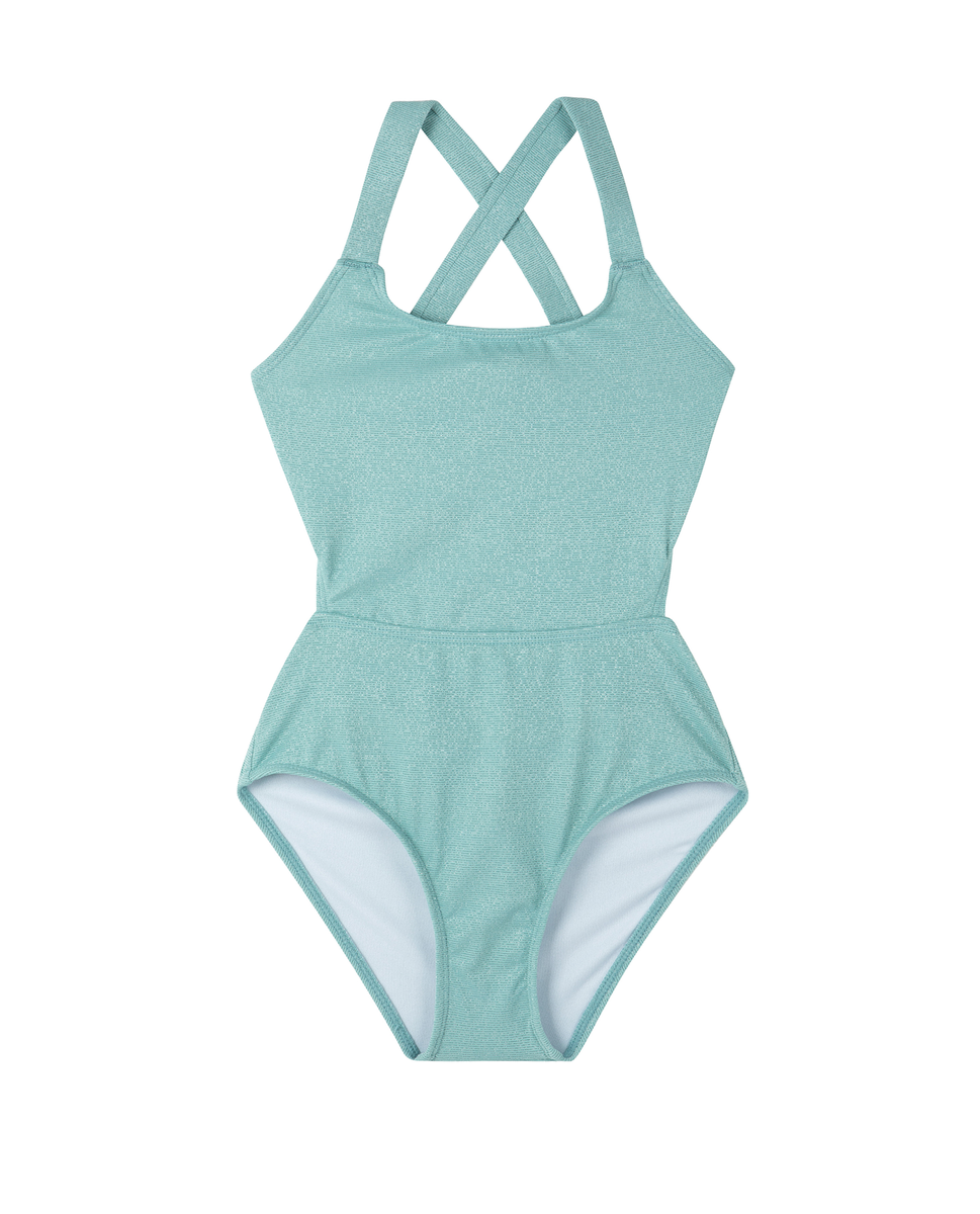  Gottex Kids Sparkles Cut Out Cross Strap One Piece - GOTTEX KIDS TURQUOISE - Bonton