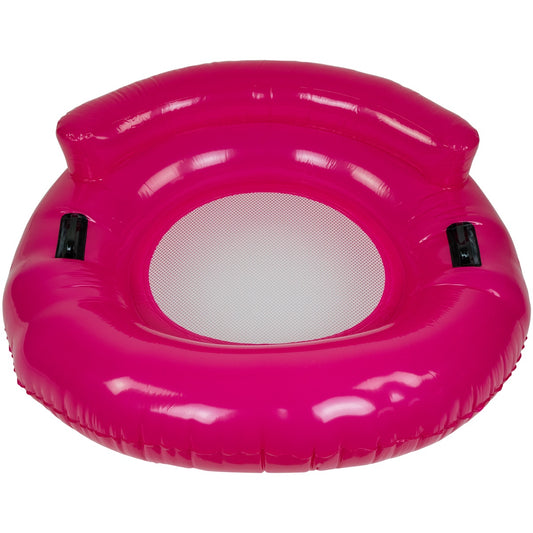 43" Pink Bubble Seat Inflatable Swimming Pool Float