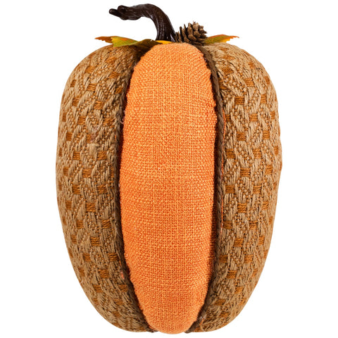 Autumn Harvest Tall Textured Thanksgiving Pumpkin - 10.5" - Orange