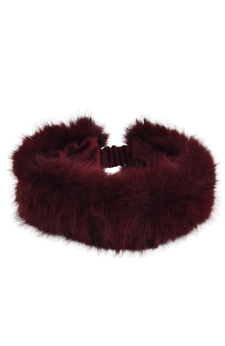  Marcus Adler Faux Fur Headband - Black - Bonton