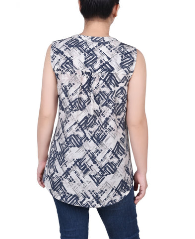 Sleeveless Pintucked Blouse