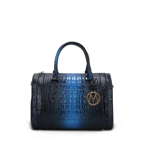 Usal Croc-Embossed Satchel Bag