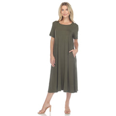 Women's Short Sleeve Midi Dress