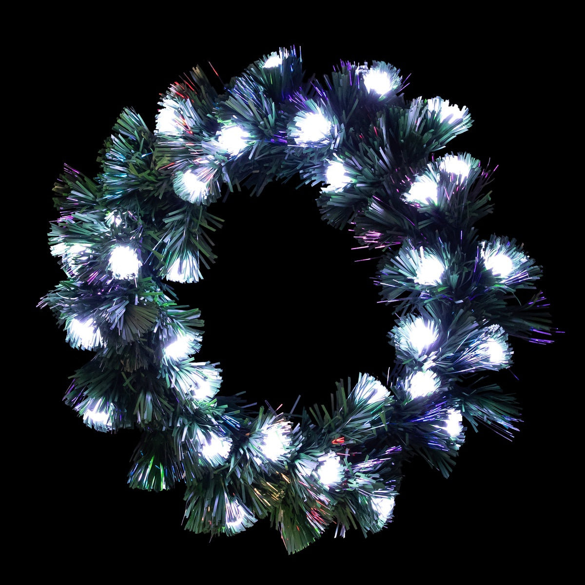  Northlight Pre-Lit Color Changing Fiber Optic Globe Lights Artificial Christmas Wreath  12-Inch - Default Title - Bonton