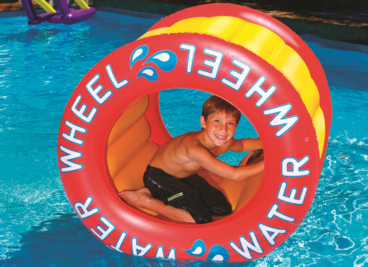 Inflatable Yellow Water Wheel Swimming Pool Float  14-Inch