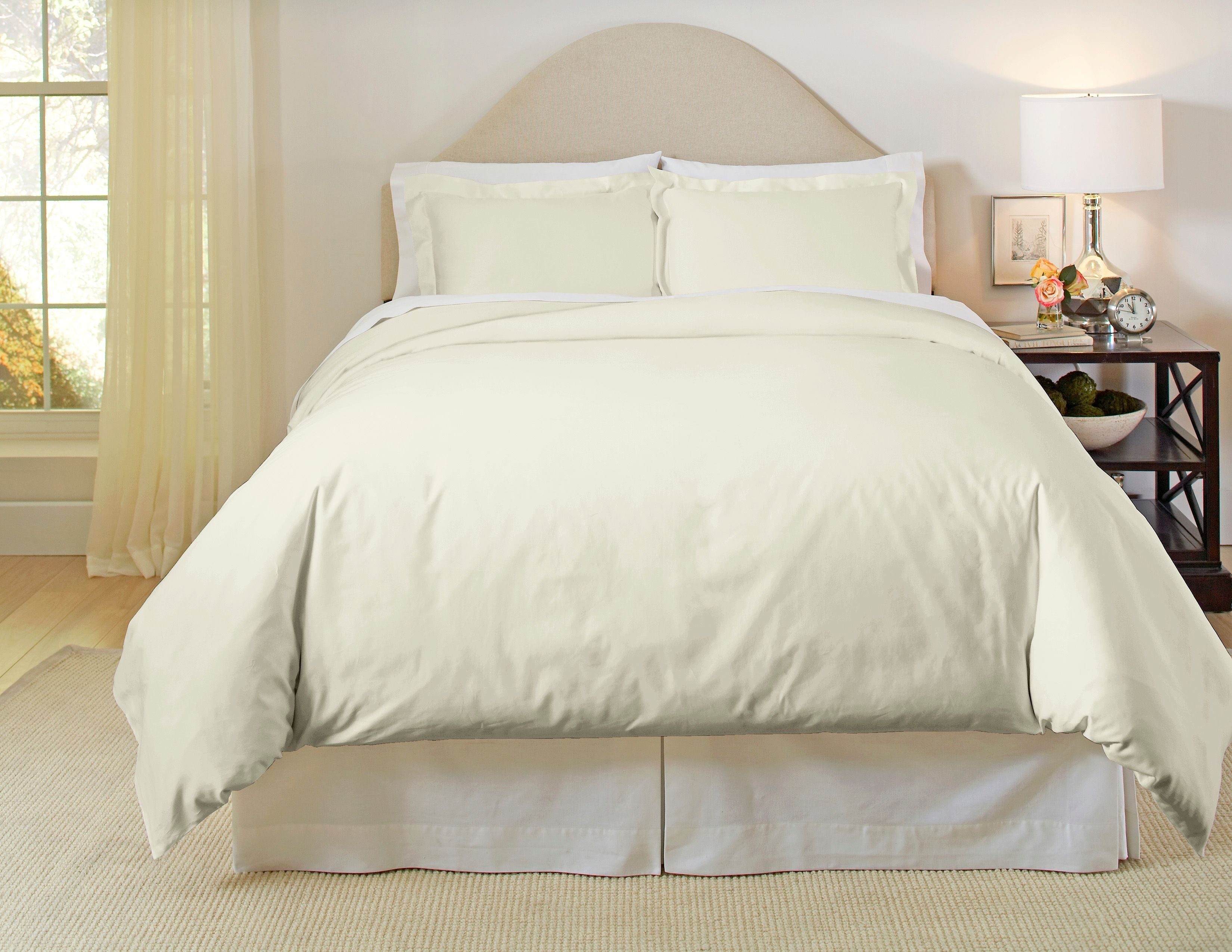  Pointehaven 500 Thread Count Cotton Duvet Sets - Ivory - Bonton