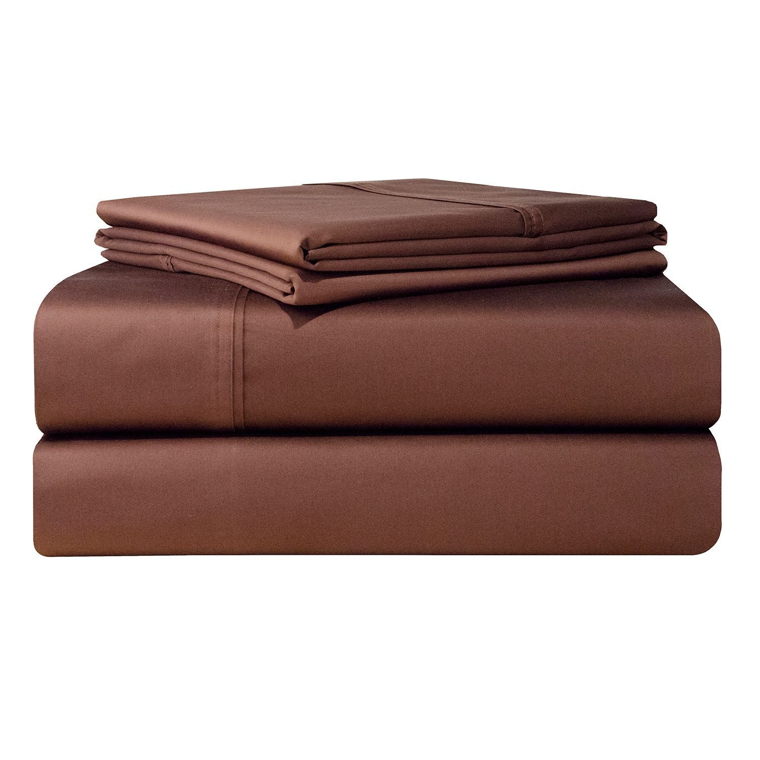  Pointehaven 500 Thread Count Cotton Sheet Sets - Chocolate - Bonton