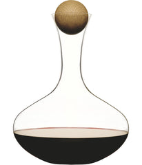 Sagaform By Widgeteer Nature Glass Wine Decanter With Oak Stopper, 67Oz Clear/Brown