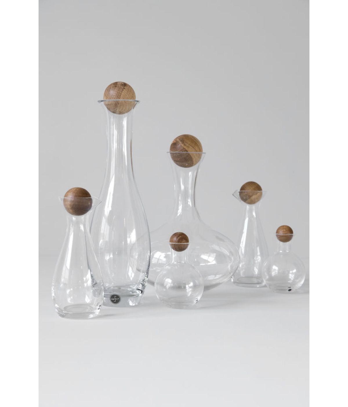  Widgeteer Sagaform By Widgeteer Nature Oil And Vinegar Glass Bottles With Oak Stoppers, Set of 2 - Clear/Brown - Bonton