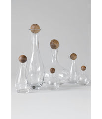 Sagaform By Widgeteer Nature Oil And Vinegar Glass Bottles With Oak Stoppers, Set of 2 Clear/Brown