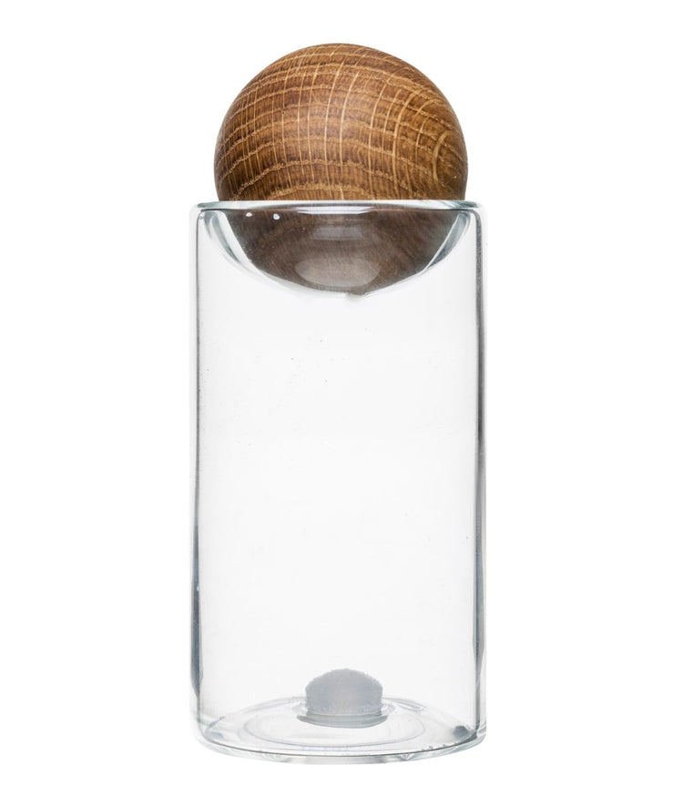 Sagaform By Widgeteer Nature Salt & Pepper Shakers With Oak Stoppers, Set of 2 Clear/Brown