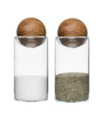 Sagaform By Widgeteer Nature Salt & Pepper Shakers With Oak Stoppers, Set of 2 Clear/Brown
