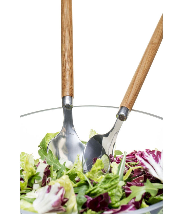 Sagaform By Widgeteer Nature Salad Utensils, Stainless Steel/Oak, Set of 2 Silver/Brown