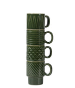 Sagaform By Widgeteer Coffee & More Collection Stackable Espresso Mug, Set of 4, 3Oz Green