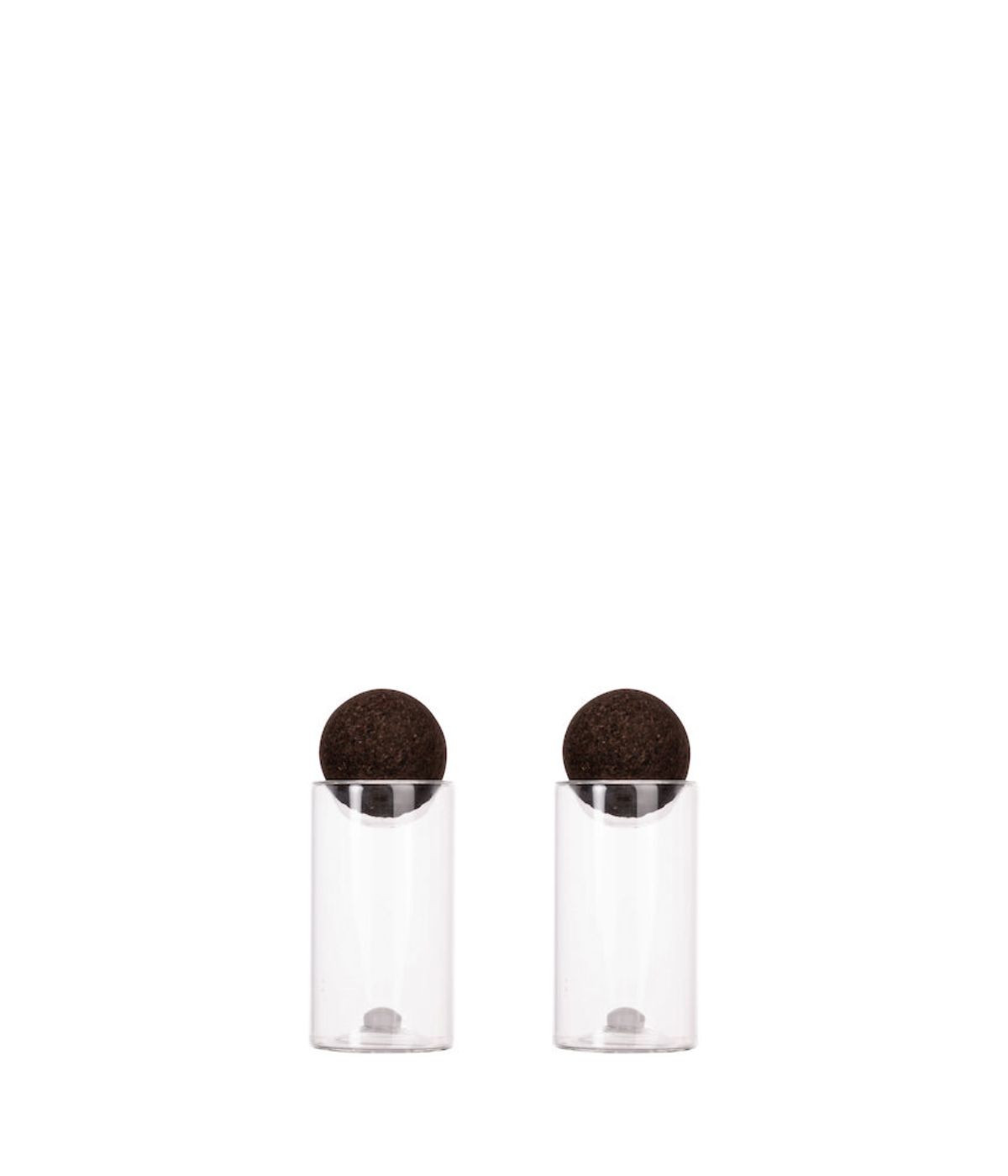  Widgeteer Sagaform By Widgeteer Nature Salt And Pepper Shakers With Cork Stoppers, Set of 2 - Clear/Brown - Bonton