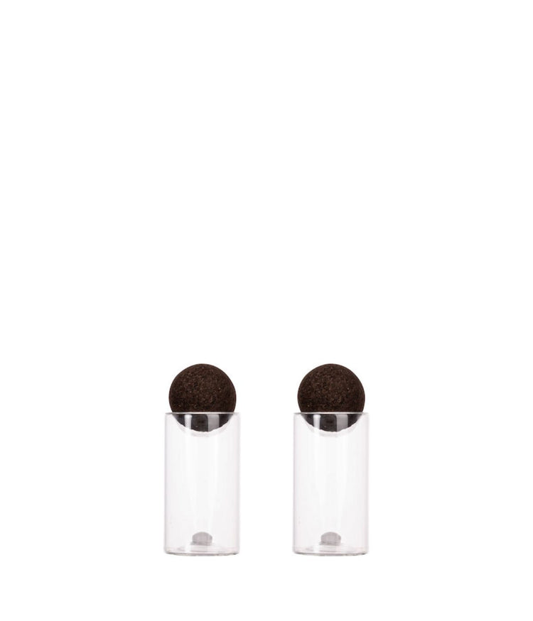 Sagaform By Widgeteer Nature Salt And Pepper Shakers With Cork Stoppers, Set of 2 Clear/Brown