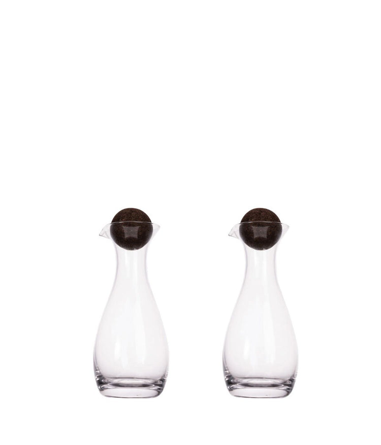Sagaform By Widgeteer Nature Oil/Vinegar Bottles With Cork Stoppers, Set of 2 Clear/Brown