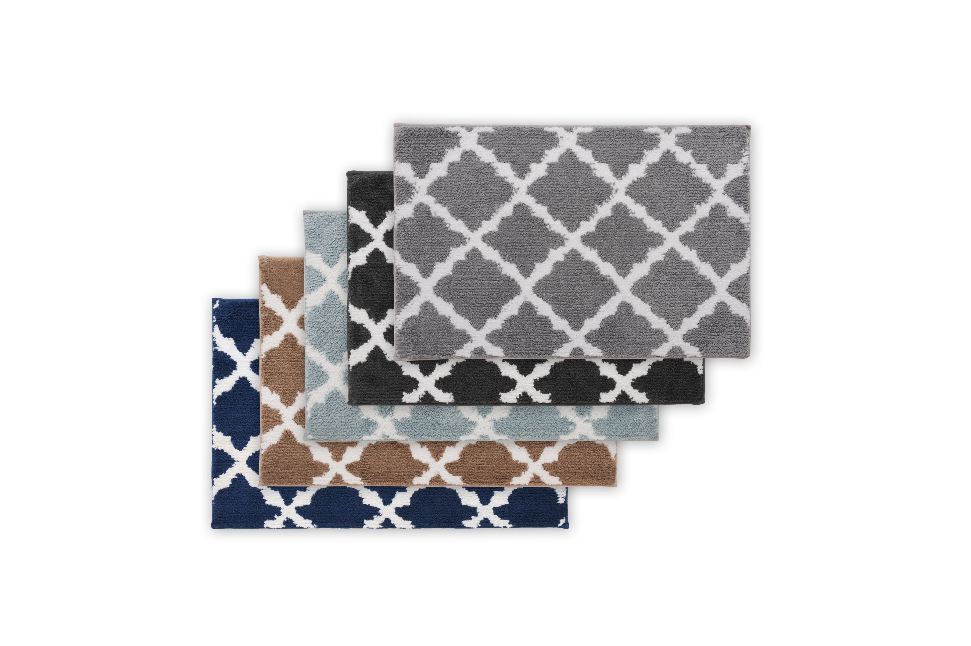  Bibb Home Bibb Home 1-2 Pack Trellis Micro Shag Bath Rugs - 1 Pack - 17