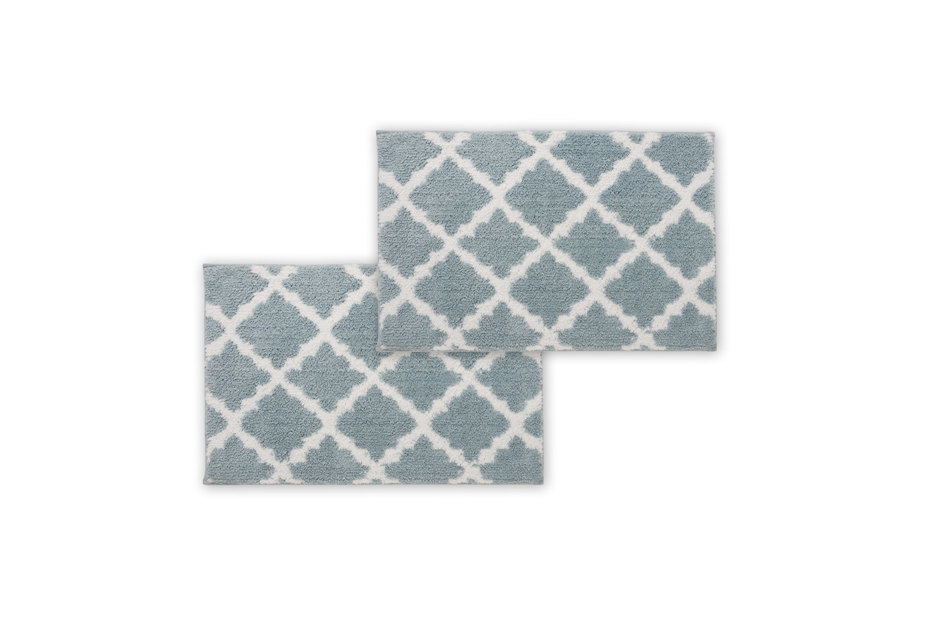  Bibb Home Bibb Home 1-2 Pack Trellis Micro Shag Bath Rugs - 1 Pack - 17