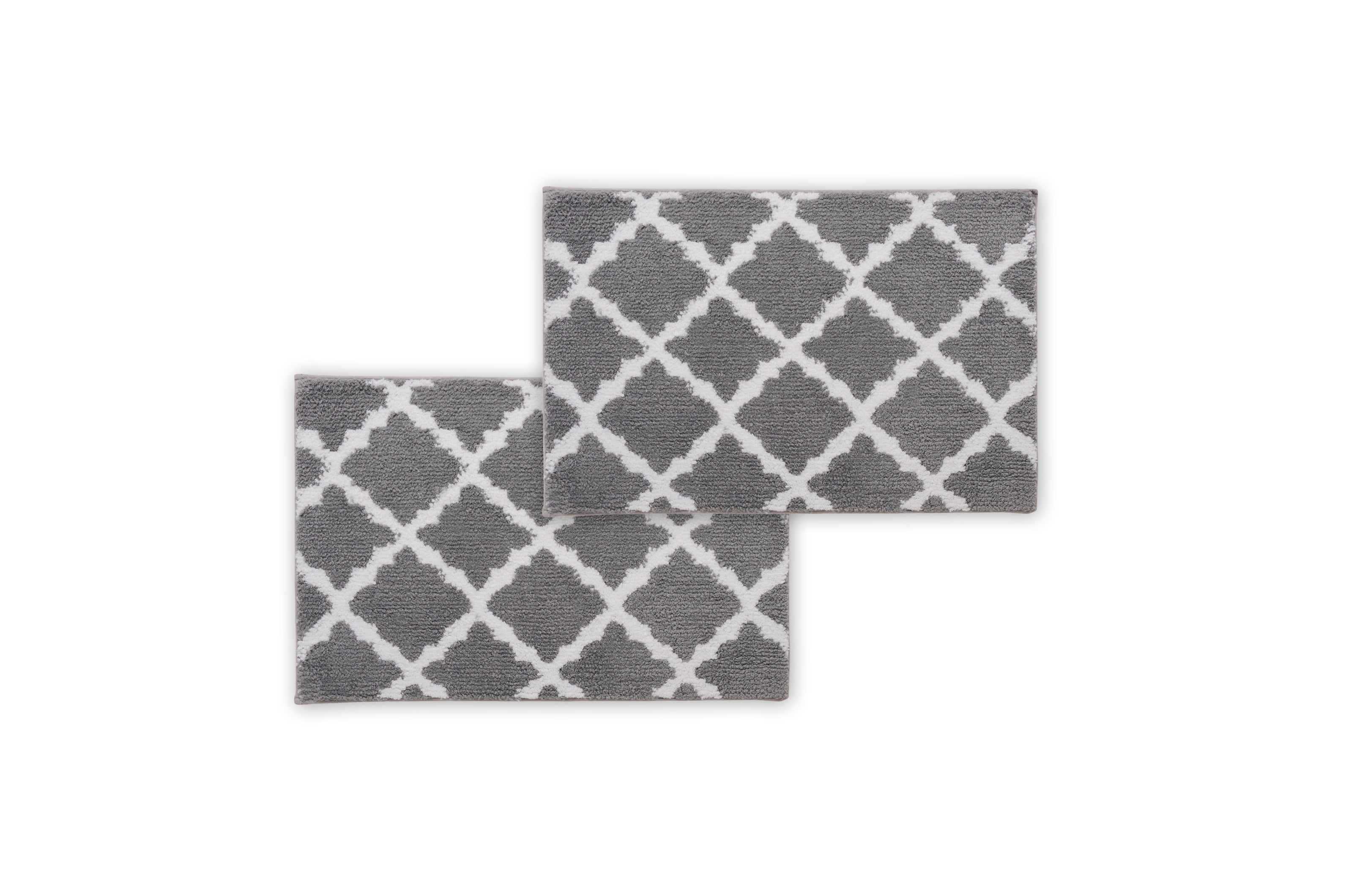 Bibb Home Bibb Home 1-2 Pack Trellis Micro Shag Bath Rugs - 1 Pack - 17