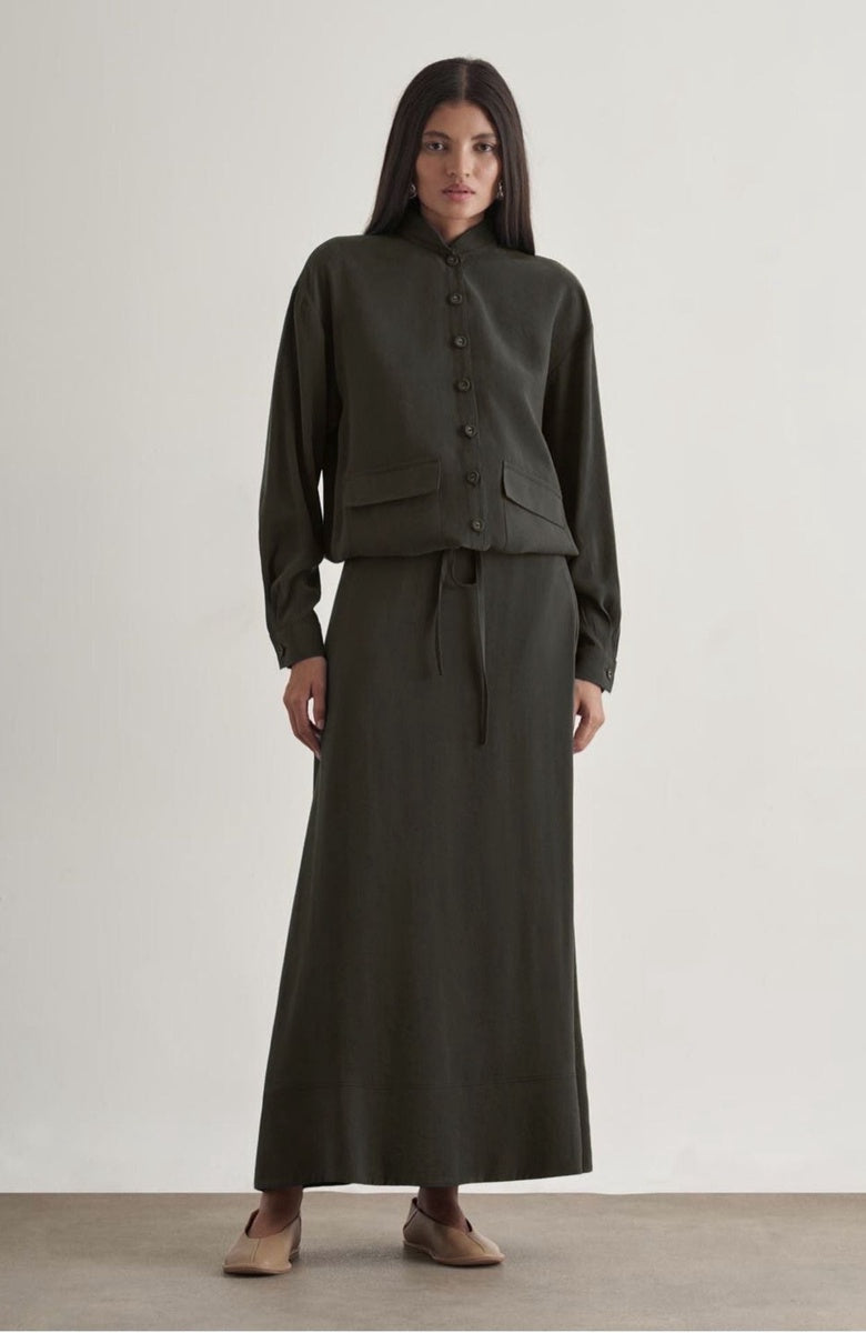  Mizalle Mizalle Maxi Skirt - Anthracite - Bonton