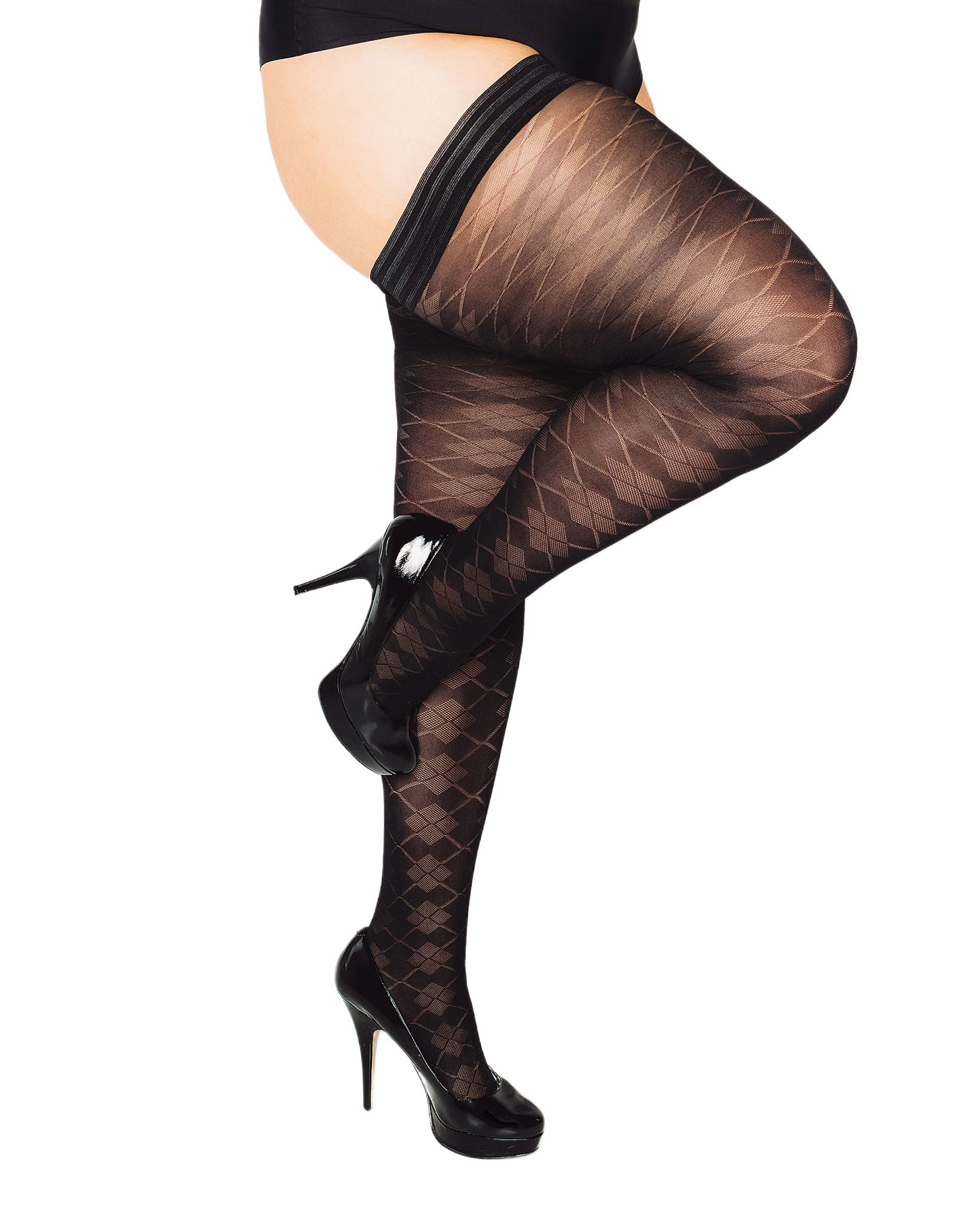  Glamory Hosiery Glamory Dune50 Thigh High Holdups - Black - Bonton