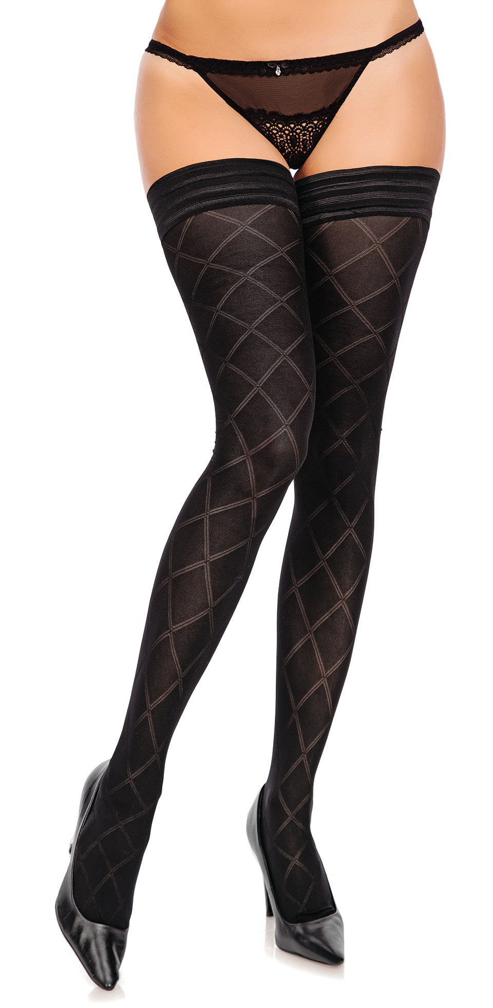  Glamory Hosiery Glamory Venus50 Thigh High Holdups - Black - Bonton