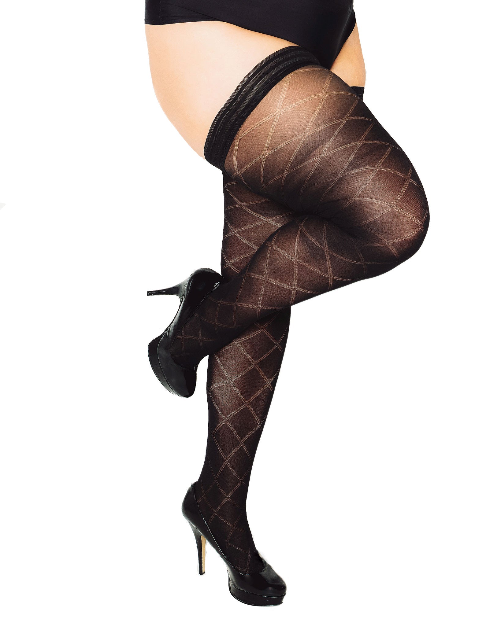  Glamory Hosiery Glamory Venus50 Thigh High Holdups - Black - Bonton