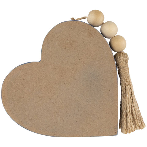 Patriotic Hearts With Beaded Tassels Wooden Signs - 3.75" - Set of 3