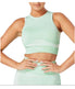  Twill Active Women's Recycled Color Block Racer Crop Top - Green - Bonton