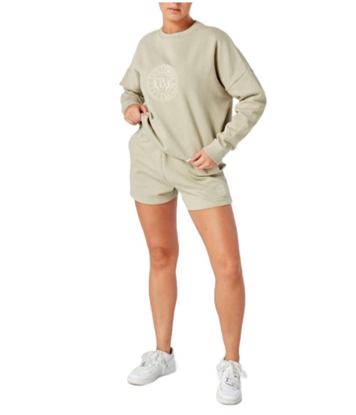  Twill Active Women's Organic Essentials Oversized Crewneck Sweatshirt - Stone - Bonton