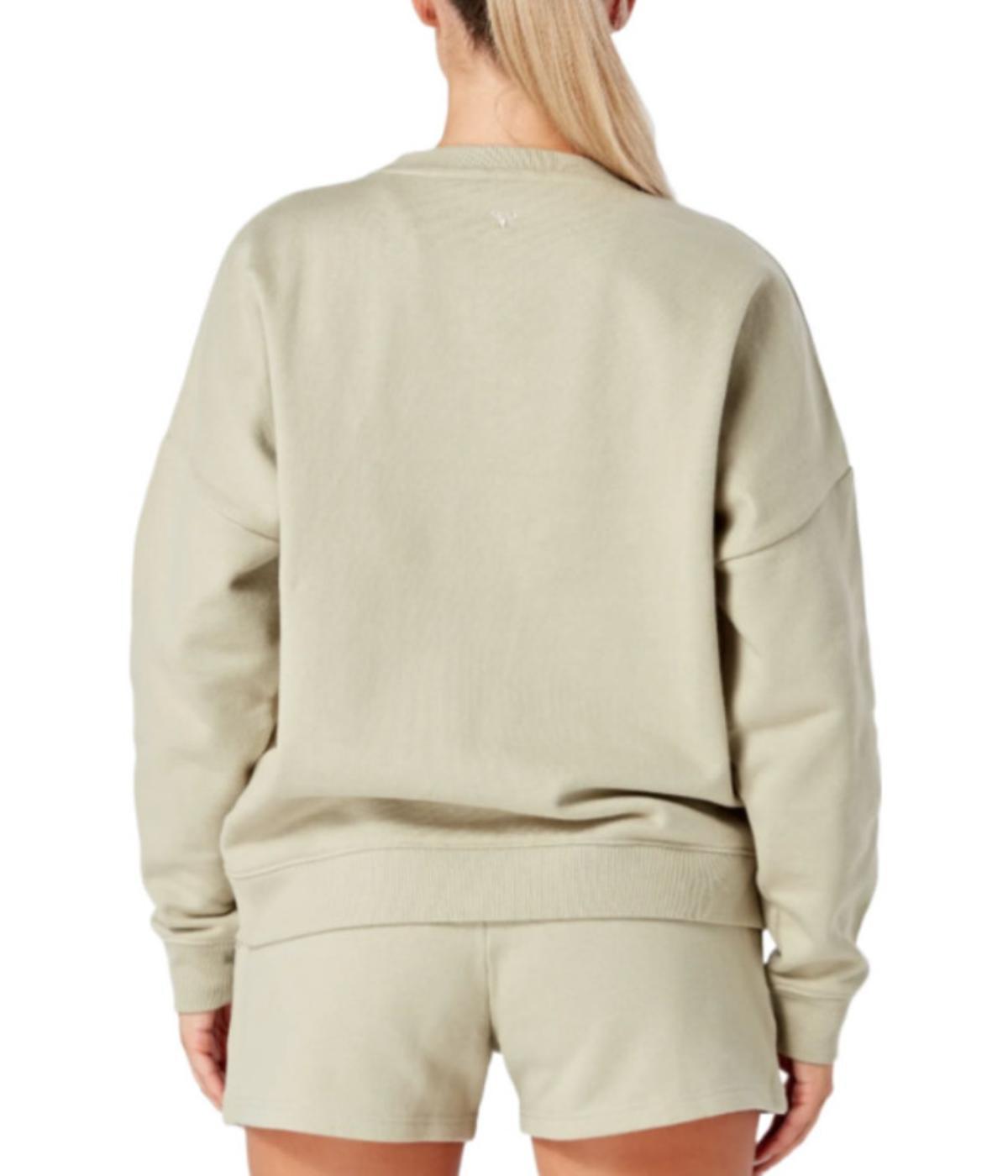  Twill Active Women's Organic Essentials Oversized Crewneck Sweatshirt - Stone - Bonton