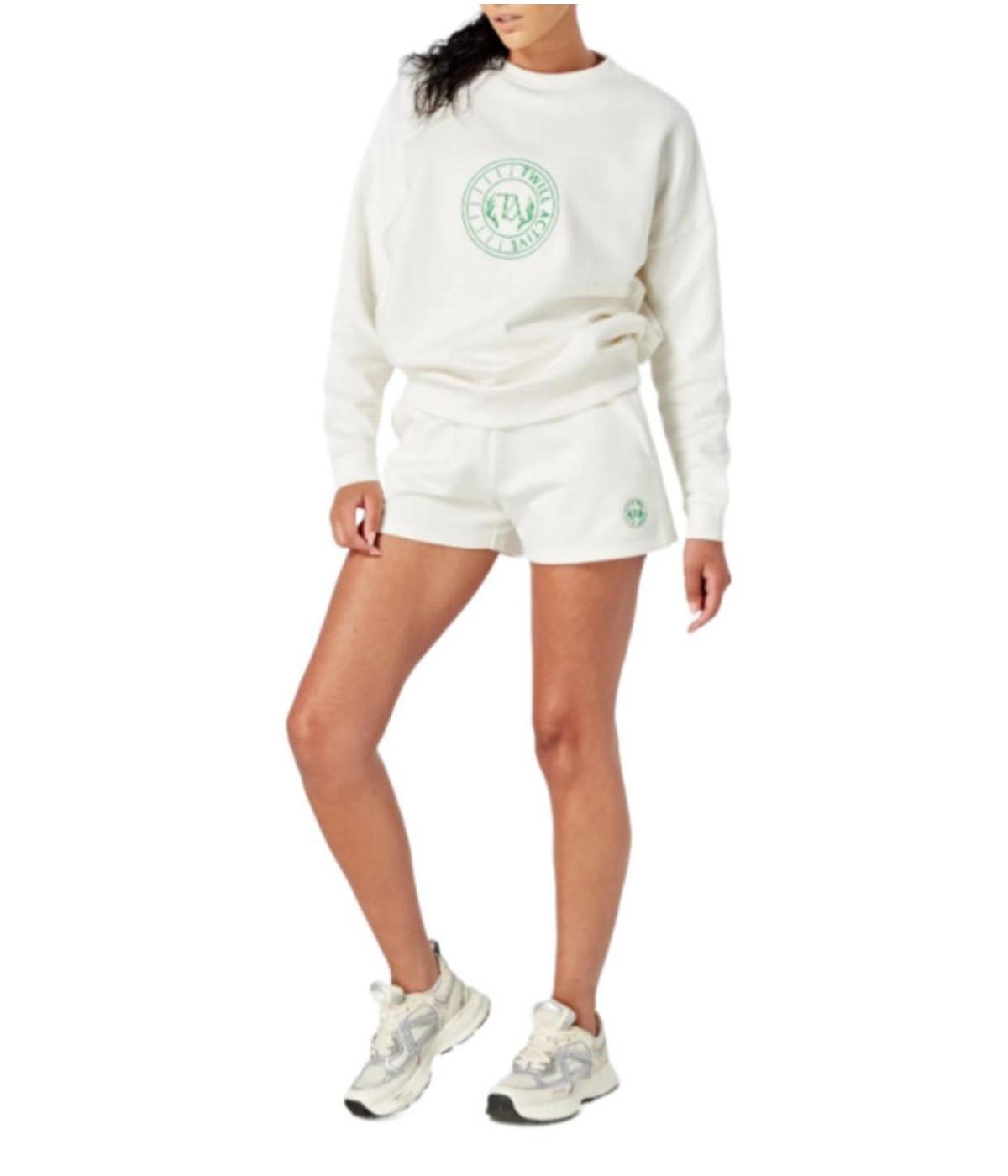  Twill Active Women's Organic Essentials Oversized Crewneck Sweatshirt - White - Bonton