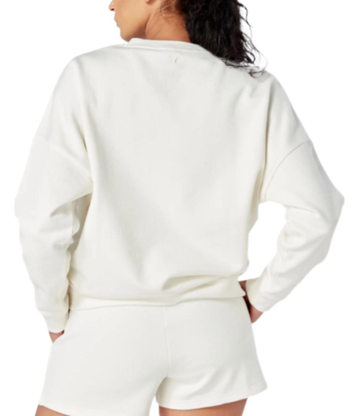  Twill Active Women's Organic Essentials Oversized Crewneck Sweatshirt - White - Bonton