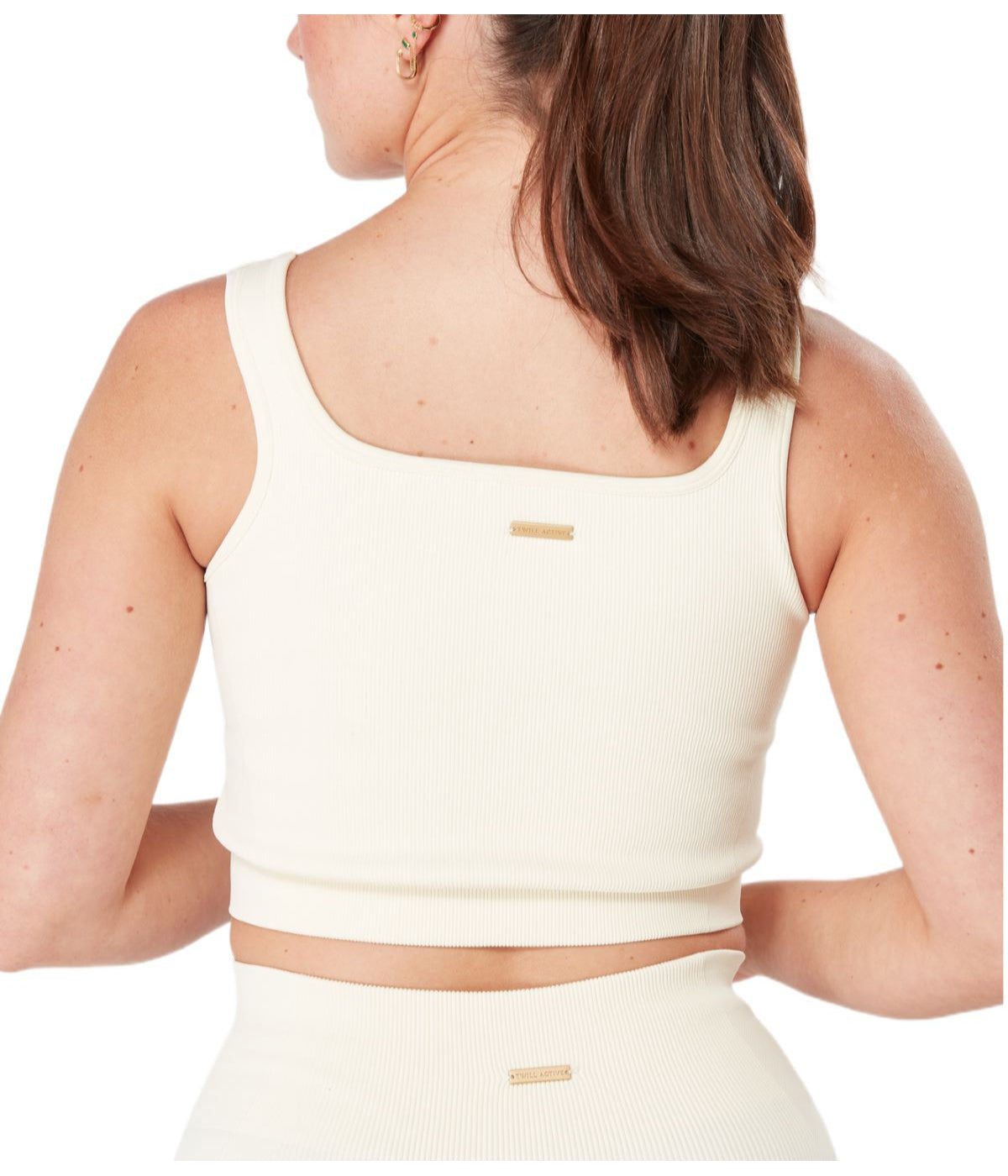  Twill Active Women's Recycled Seamless Rib Top - Cream - Bonton