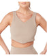  Twill Active Women's Recycled Seamless Rib Dip Hem Sports Bra - Mocha - Bonton