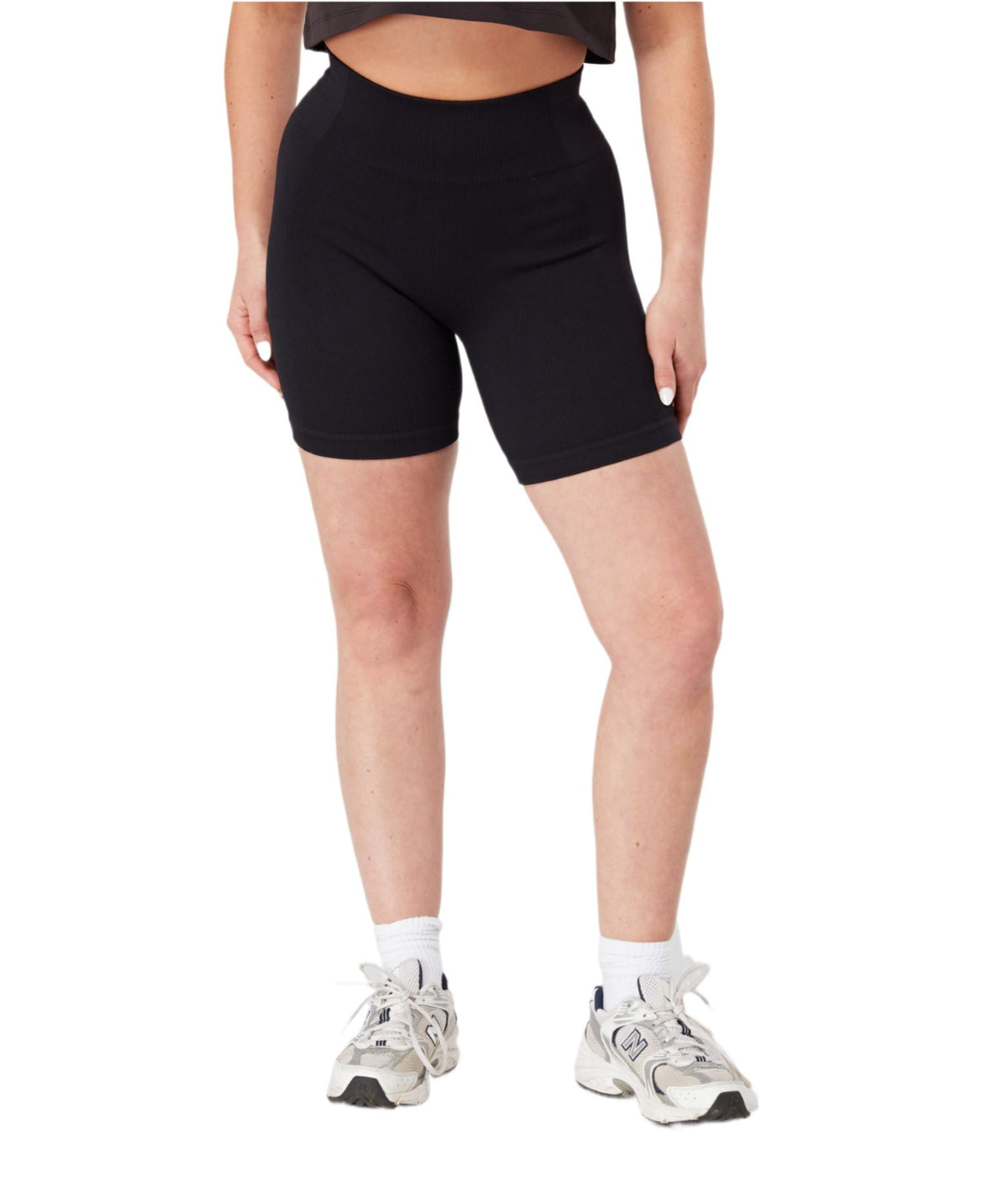  Twill Active Women's Recycled Seamless Rib Cycling Short - Black - Bonton