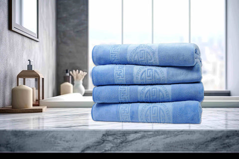 Dan River 4 Piece Embossed Microfiber Bath Towel Set.