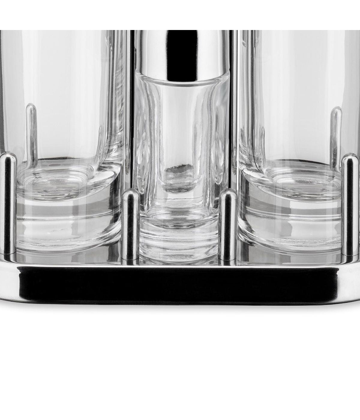  Alessi 4 Piece Condiment Set with Carrier - Silver - Bonton