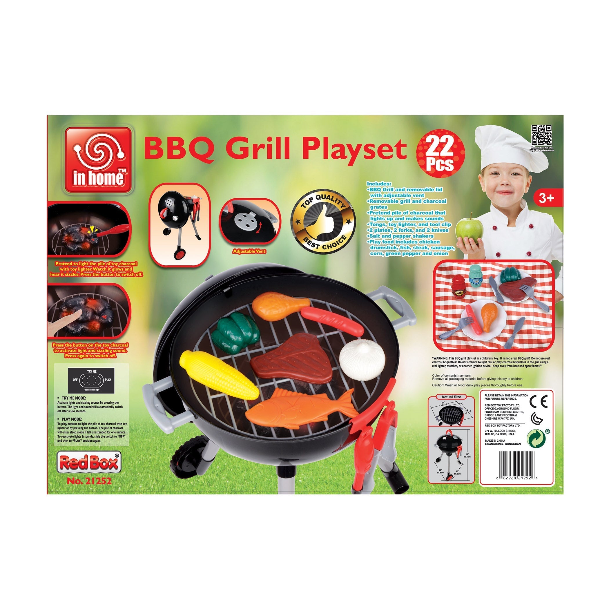 Light & Sound Barbeque Grill Play Set for Kids