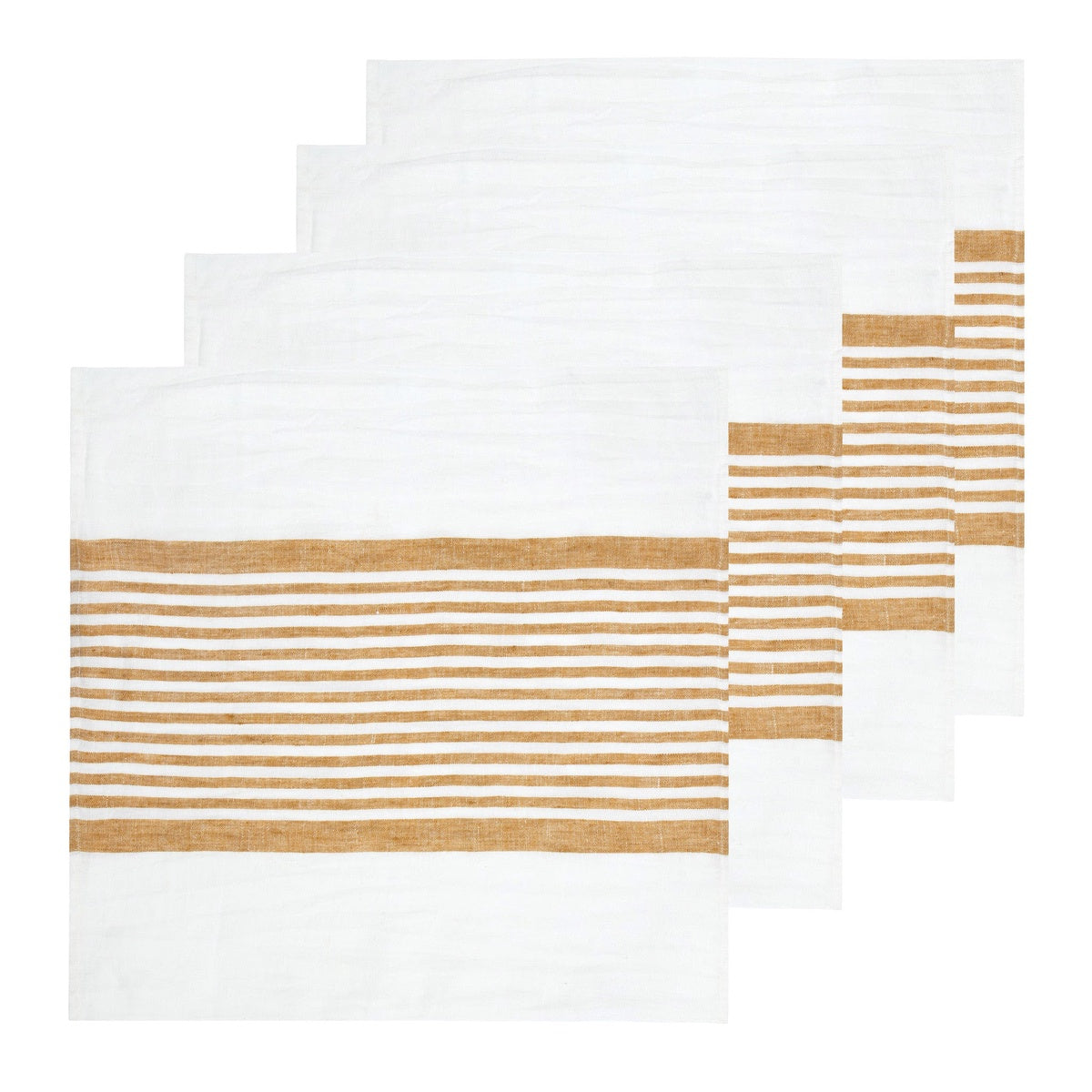  Caravan Brittany White Napkins 20x20 - Set of 4 - White & Blue - Bonton