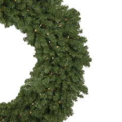 Pre-Lit Commercial Canadian Pine Artificial Christmas Wreath - 5' - Clear Lights