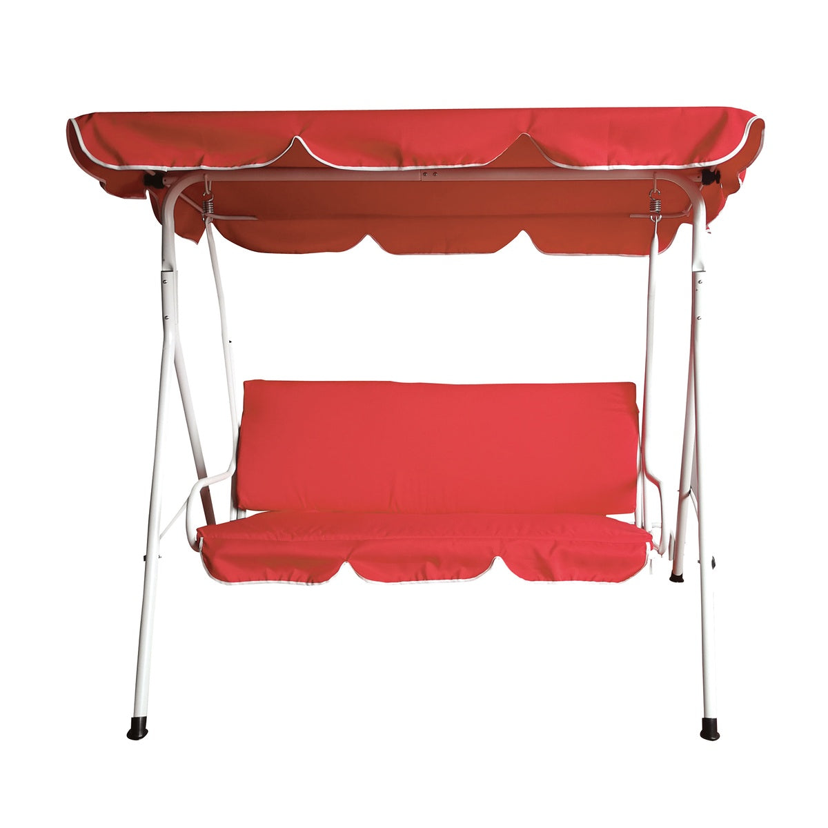  Northlight 3-Seater Outdoor Patio Swing With Adjustable Canopy - Red - Red - Bonton