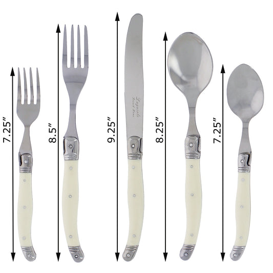 20 Piece Laguiole Faux Ivory Flatware Set by French Home