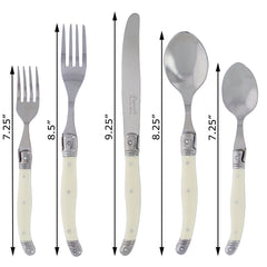 20 Piece Laguiole Faux Ivory Flatware Set by French Home