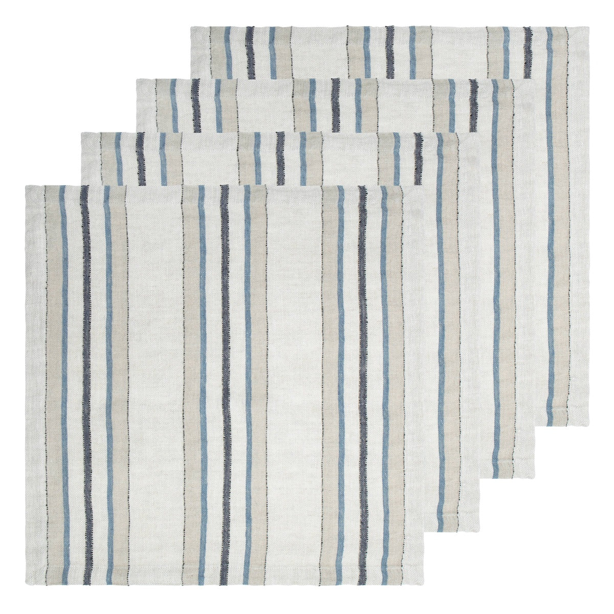  Caravan Trio Stripe Napkins 20x20 - Set of 4 - Natural Olive - Bonton