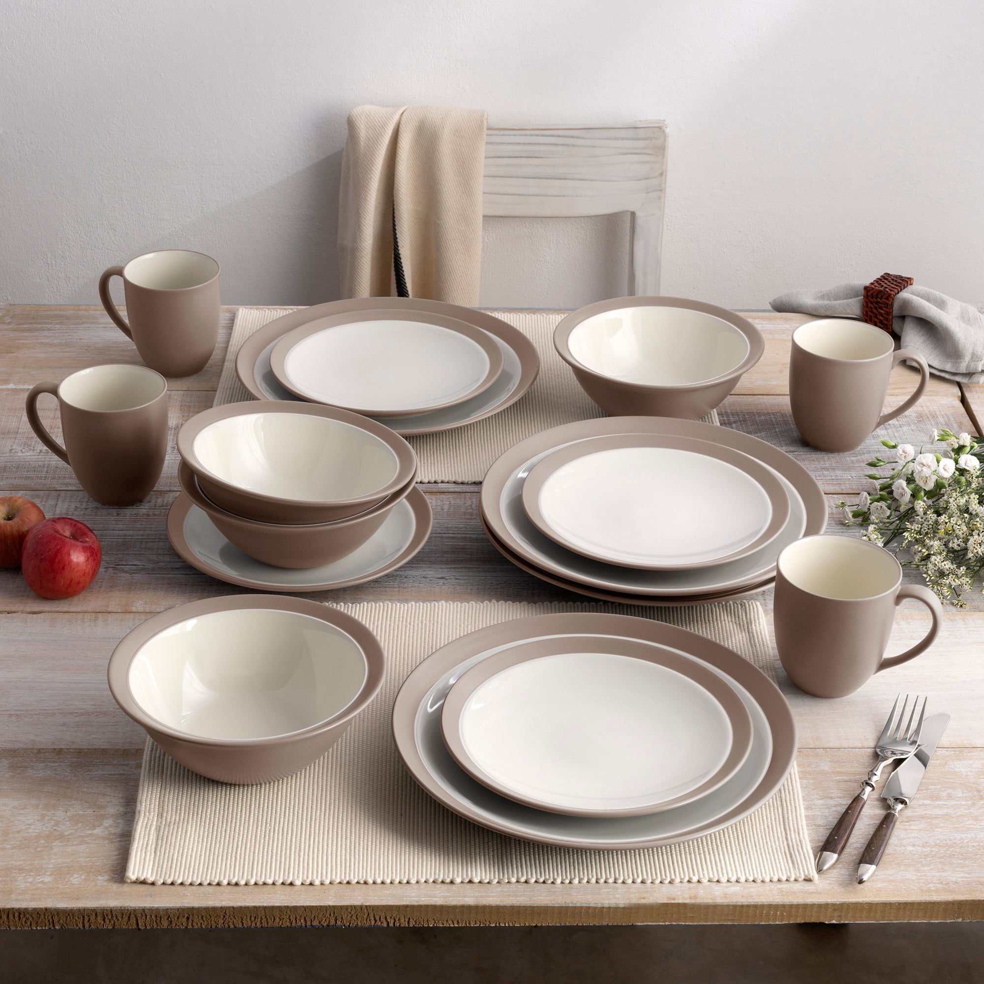  Noritake Colorwave 16-Piece Curve Dinnerware Set, Service for 4 - Clay - Bonton